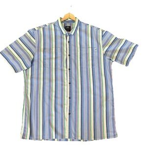 Publish Short sleeves Button Up Blue Yellow Stripes
100% Colton Size XL